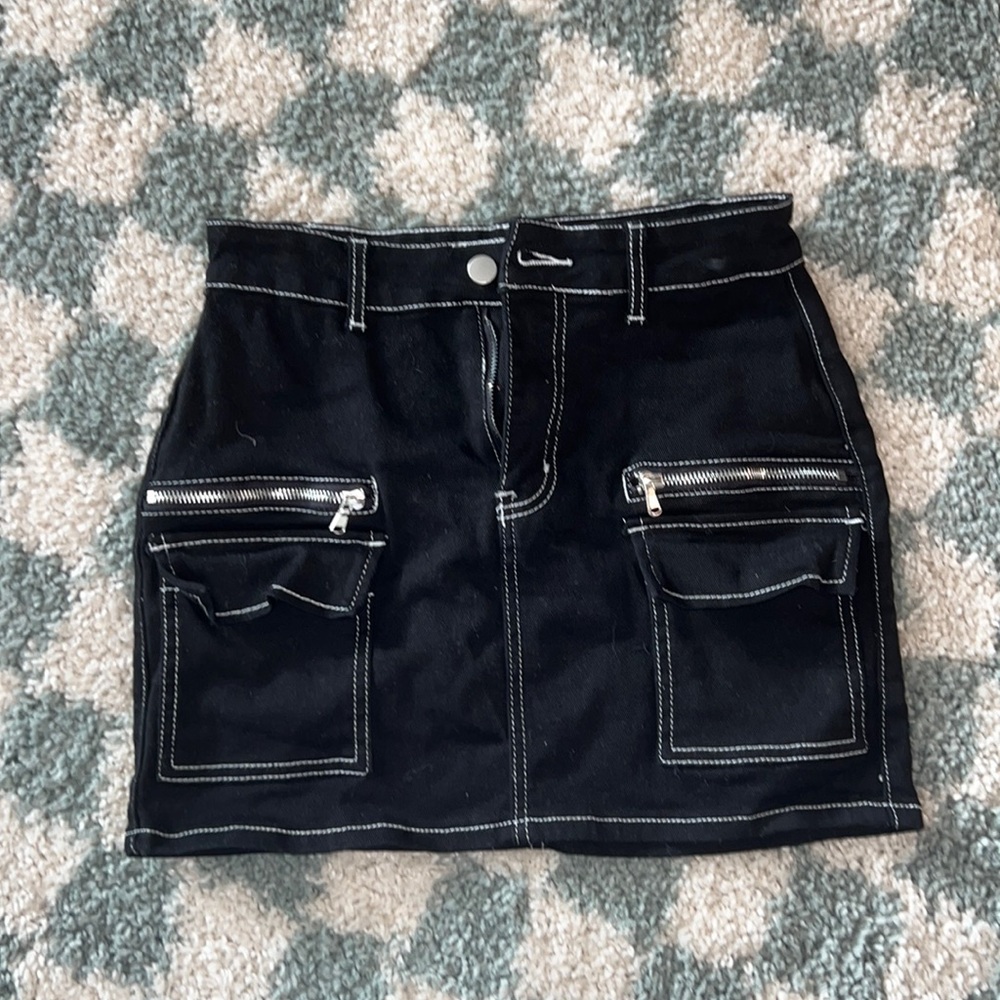 Fashion Nova Black Mini Skirt (S)